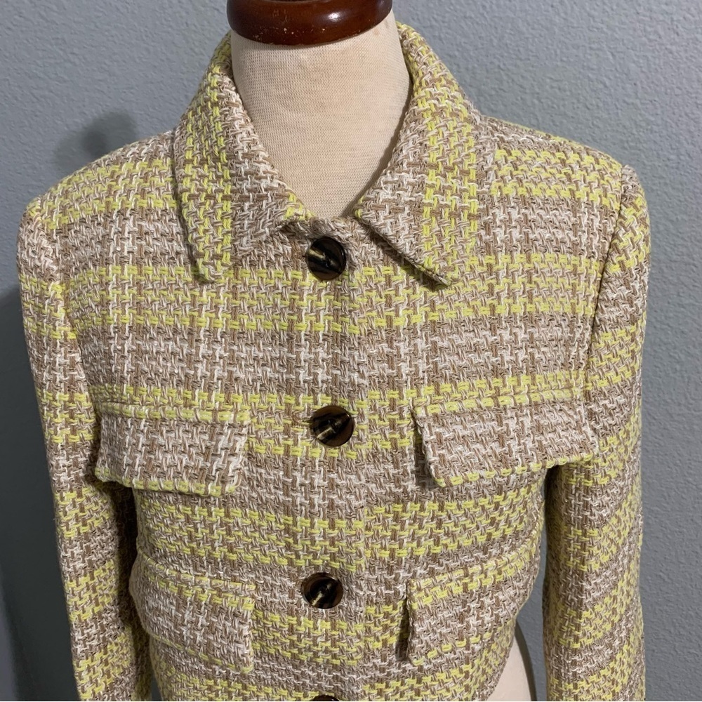 Zara Bloggers Fav‎ Luxury Cropped Textured Lapel Collar Long Sleeves Size M - Picture 7 of 15